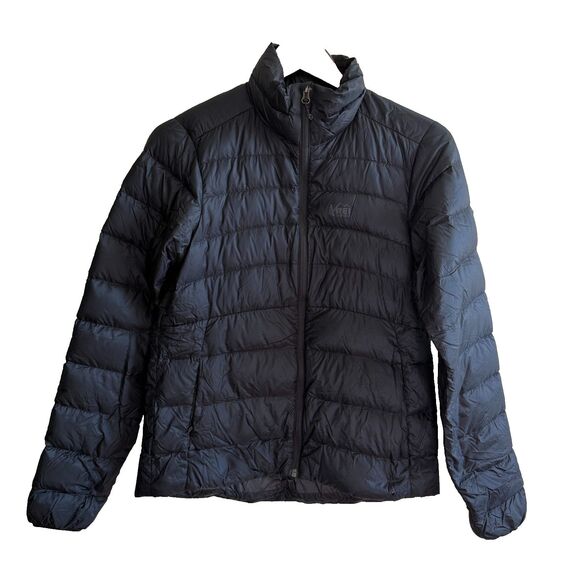 REI Black Down 650 fill Puffer Jacket Women’s M Packable Lightweight Winter Coat - Picture 1 of 7